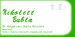 nikolett bubla business card